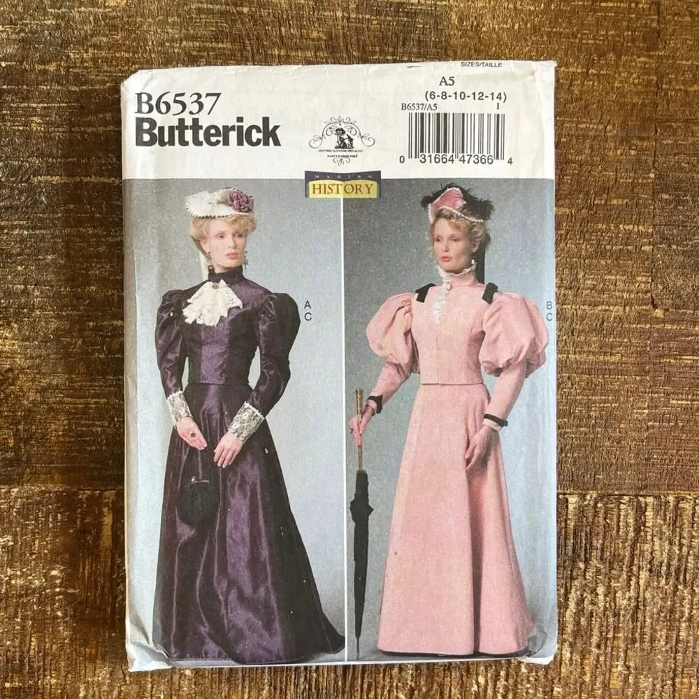Butterick Sewing Pattern B6537 Gibson Girl Walking Suit Skirt Costume 6-14 UNCUT